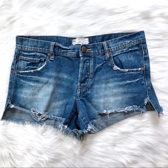 Free People Pants - FREE PEOPLE Distressed Cutoff Denim Jean Shorts